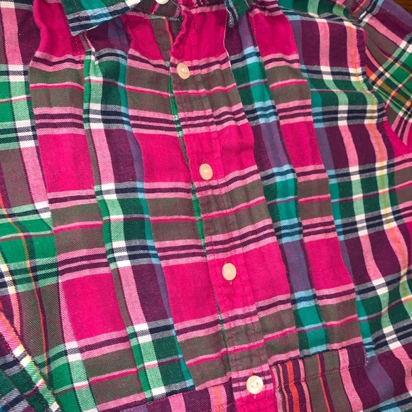 Polo Ralph Lauren Girls Plaid Flannel Cotton Button Down Collar Shirt Tunic 12 - Picture 9 of 10
